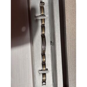Stainless steel 10K gold Diamond  Bracelet 7.5" Stainless Clasp